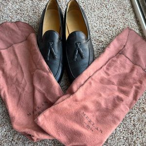 Men Mezlan Black Leather Tassel Loafer